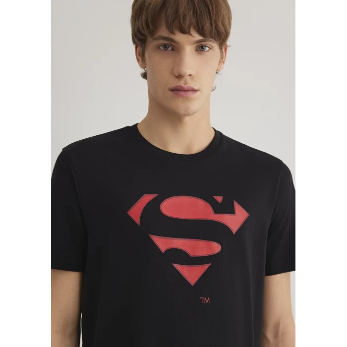 Mavi 066875-900 Superman Baskılı Siyah Tişört
