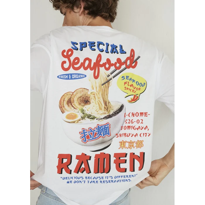 Mavi 0612249-620 Sırt Baskılı Beyaz Tişört