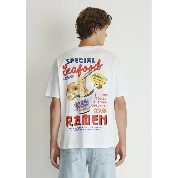 Mavi 0612249-620 Sırt Baskılı Beyaz Tişört