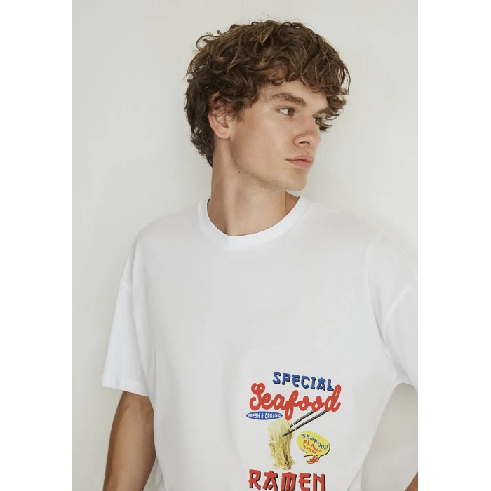 Mavi 0612249-620 Sırt Baskılı Beyaz Tişört