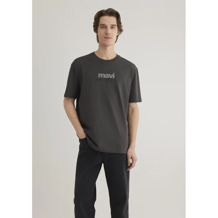 Mavi 0612355-80955 Mavi Logo Baskılı Antrasit Tişört