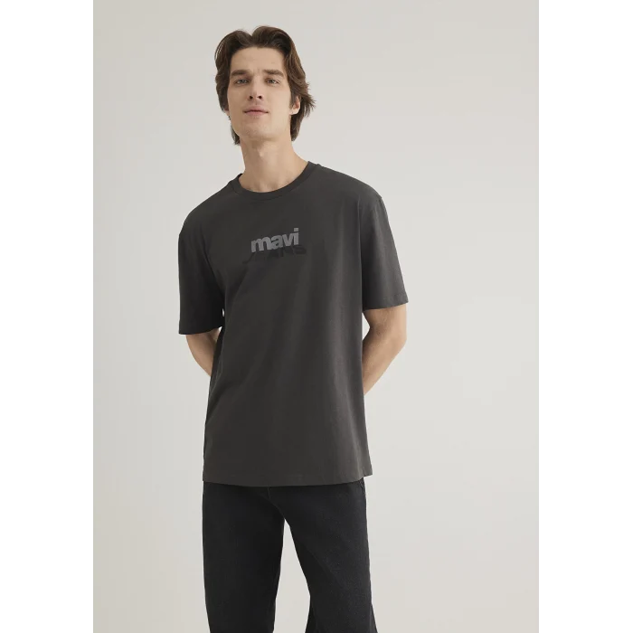 Mavi 0612355-80955 Mavi Logo Baskılı Antrasit Tişört