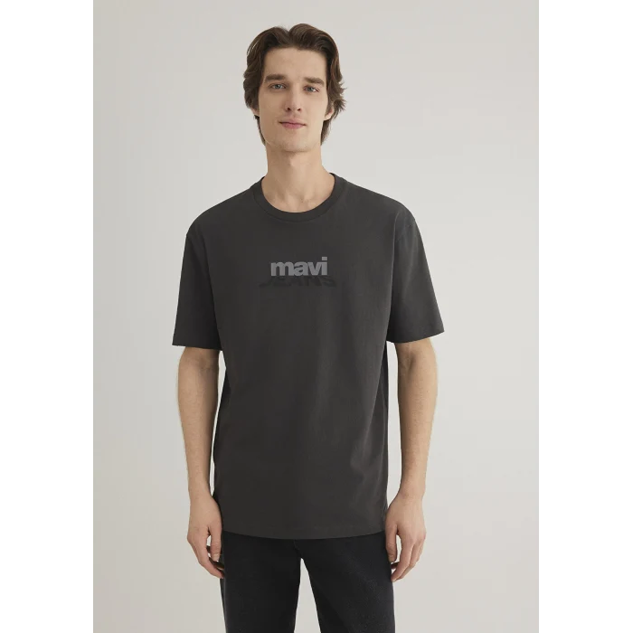 Mavi 0612355-80955 Mavi Logo Baskılı Antrasit Tişört