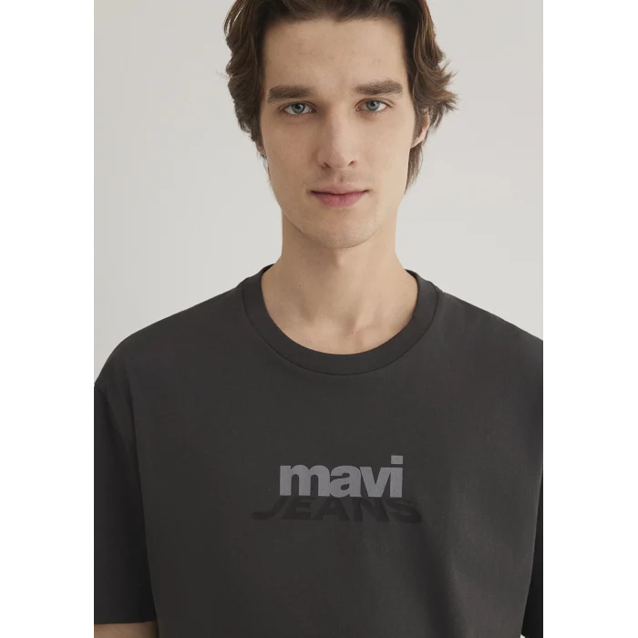 Mavi 0612355-80955 Mavi Logo Baskılı Antrasit Tişört