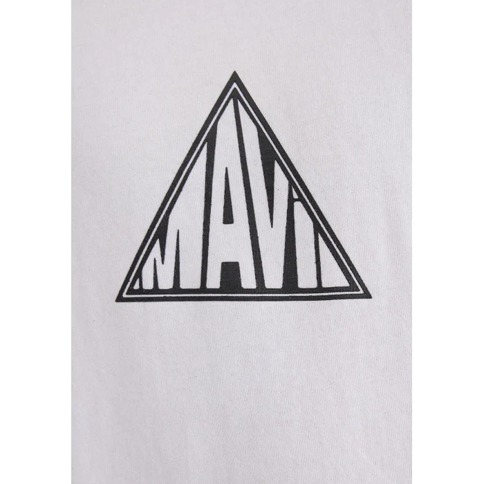 Mavi 0612524-620 Mavi Baskılı Beyaz Tişört