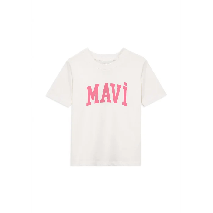 Mavi 7610109-70057 Mavi Logo Baskılı Beyaz Tişört