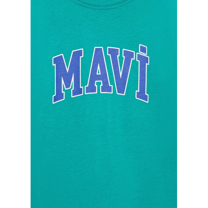 Mavi 6610030-71711 Mavi Logo Baskılı Yeşil Tişört