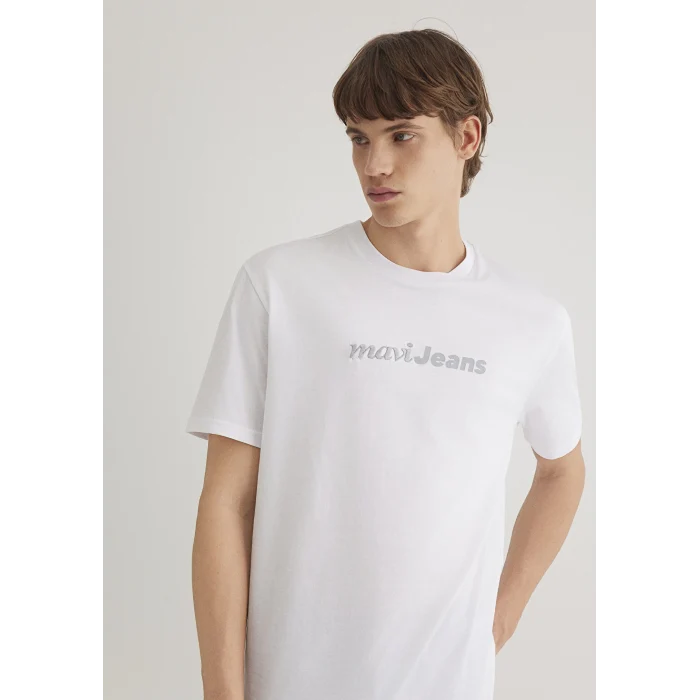 Mavi 0612523-620 Mavi Jeans Baskılı Beyaz Tişört