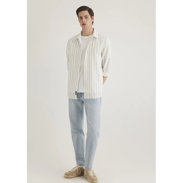 Mavi 0211384-80692 Haki Çizgili Gömlek