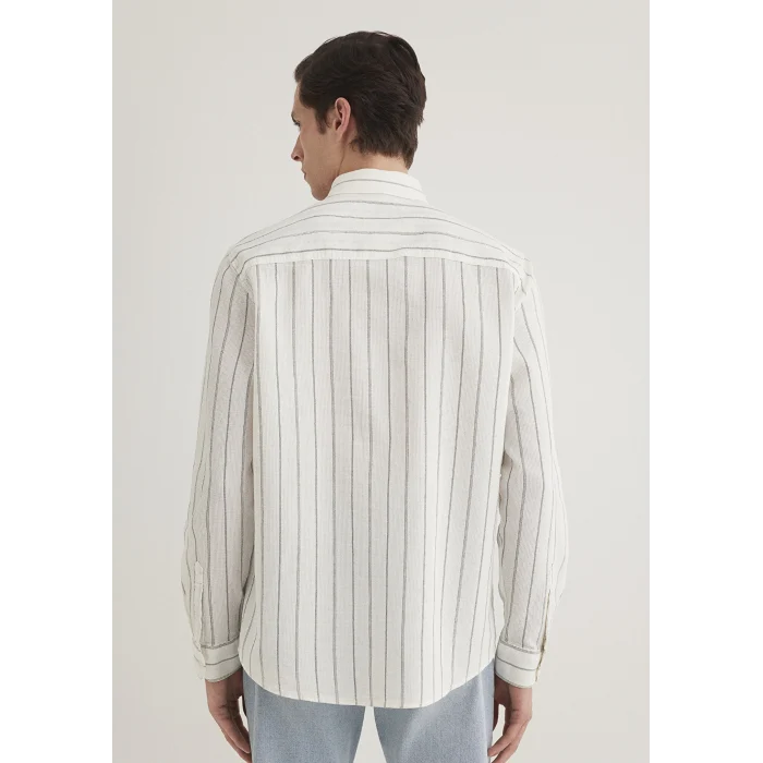 Mavi 0211384-80692 Haki Çizgili Gömlek