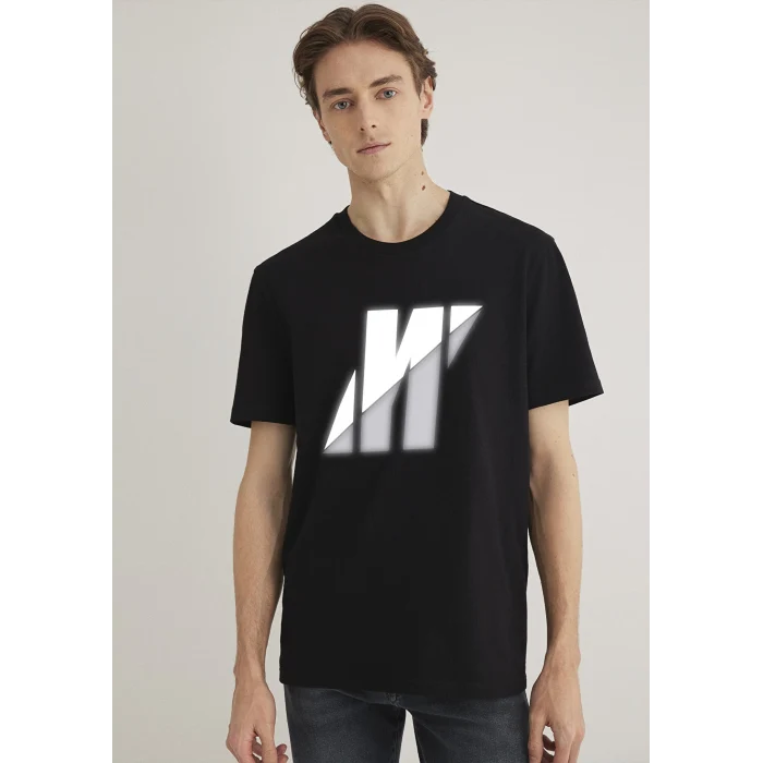 Mavi 0612174-900 Mavi Pro Logo Baskılı Siyah Tişört