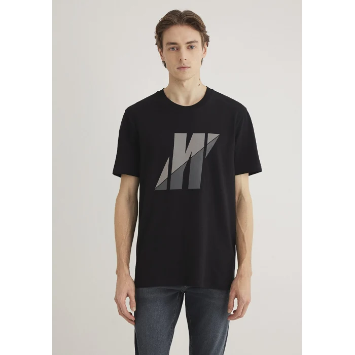 Mavi 0612174-900 Mavi Pro Logo Baskılı Siyah Tişört