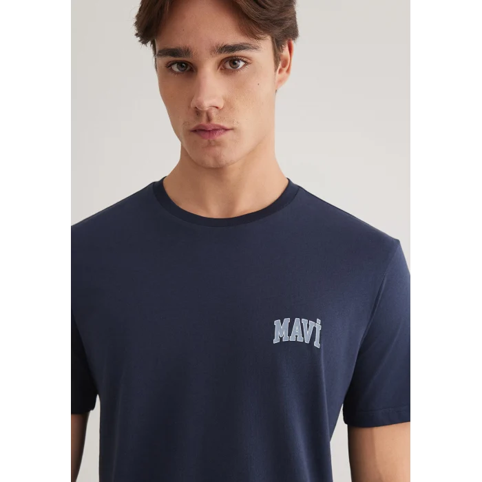 Mavi 0611714-70497 Mavi Logo Baskılı Lacivert Tişört