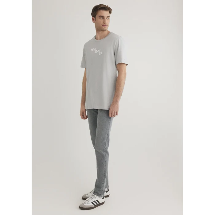 Mavi 0612274-70075 Mavi İstanbul Baskılı Gri Tişört