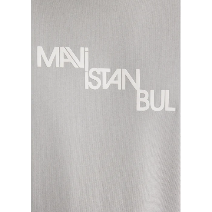 Mavi 0612274-70075 Mavi İstanbul Baskılı Gri Tişört