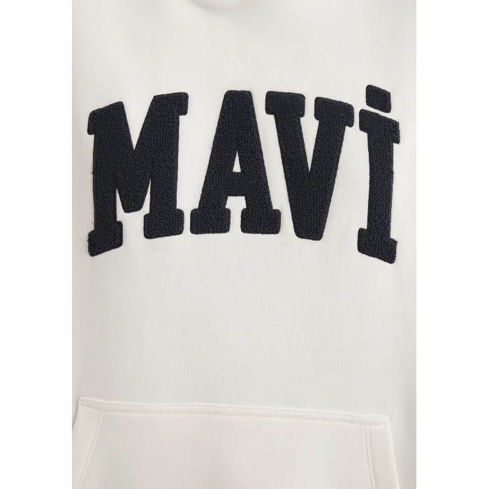 Mavi 1S10175-80194 Mavi Logo Patchli Beyaz Sweatshirt