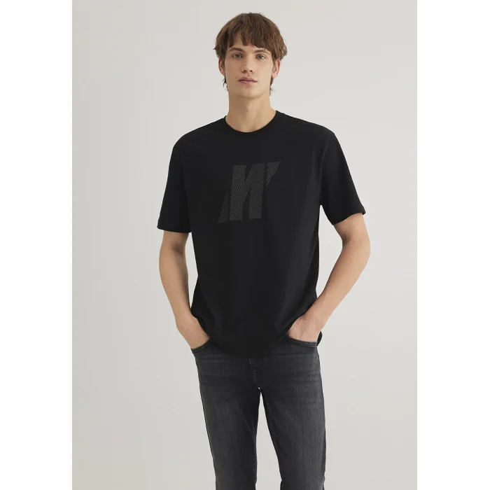 Mavi 067034-900 Mavi Pro Logo Baskılı Siyah Tişört