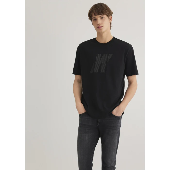 Mavi 067034-900 Mavi Pro Logo Baskılı Siyah Tişört