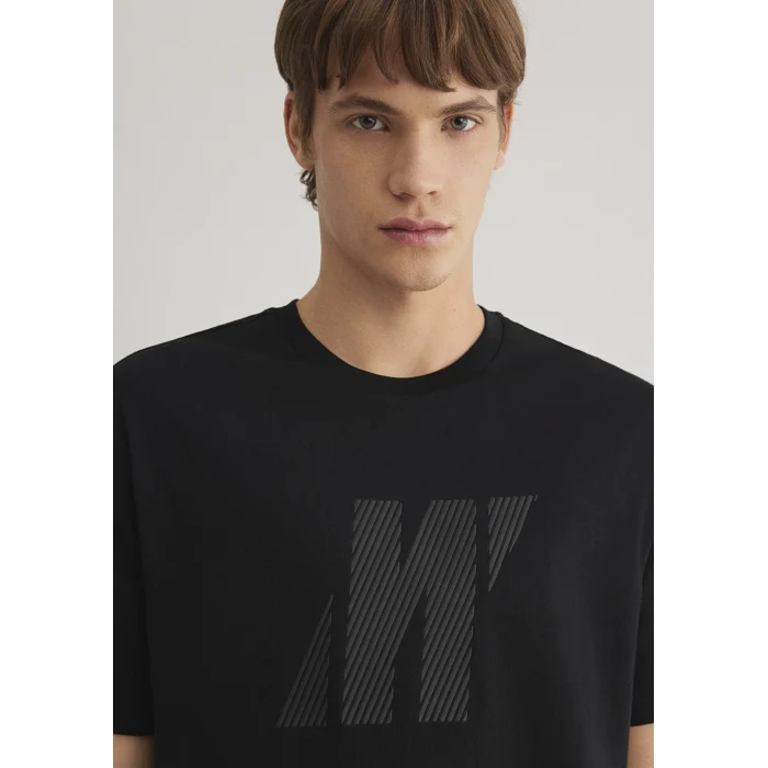 Mavi 067034-900 Mavi Pro Logo Baskılı Siyah Tişört