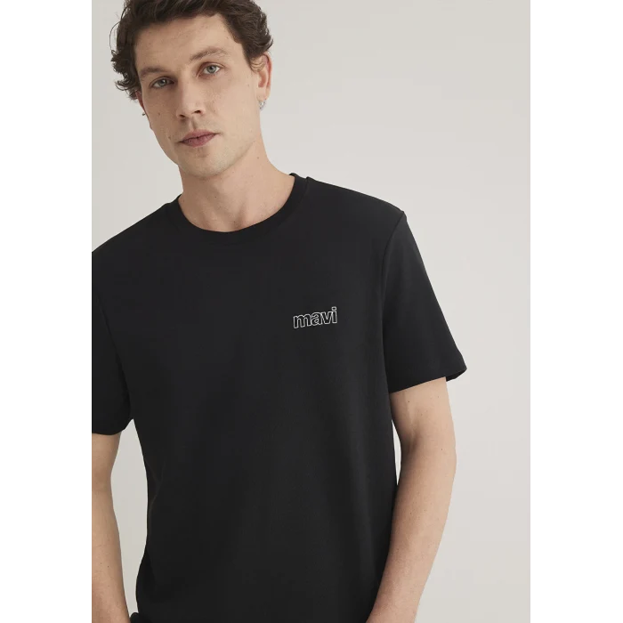 Mavi 0610360-900 Mavi Logo Baskılı Siyah Tişört