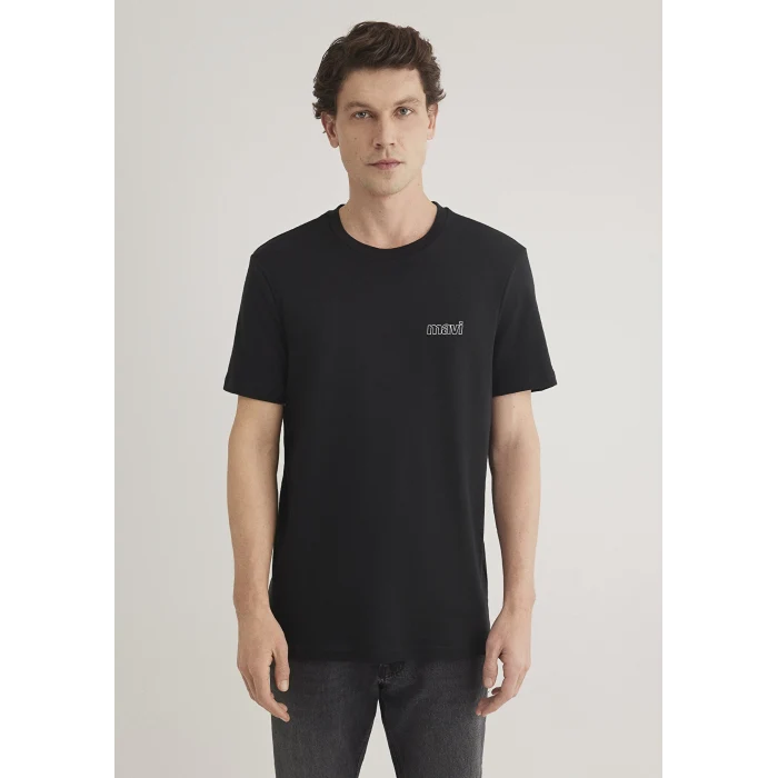 Mavi 0610360-900 Mavi Logo Baskılı Siyah Tişört