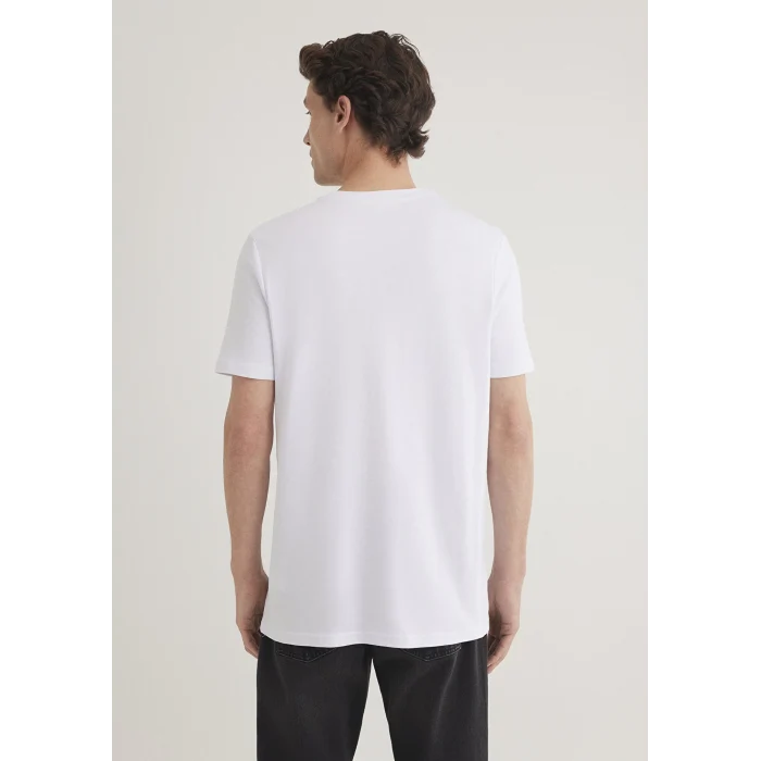 Mavi 0610360-620 Mavi Logo Baskılı Beyaz Tişört