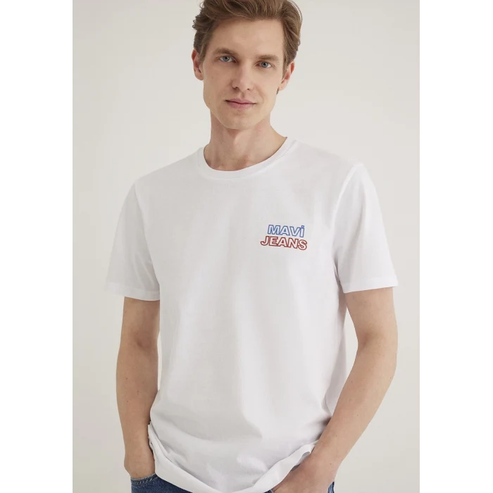 Mavi 066841-620 Mavi Jeans Baskılı Beyaz Tişört