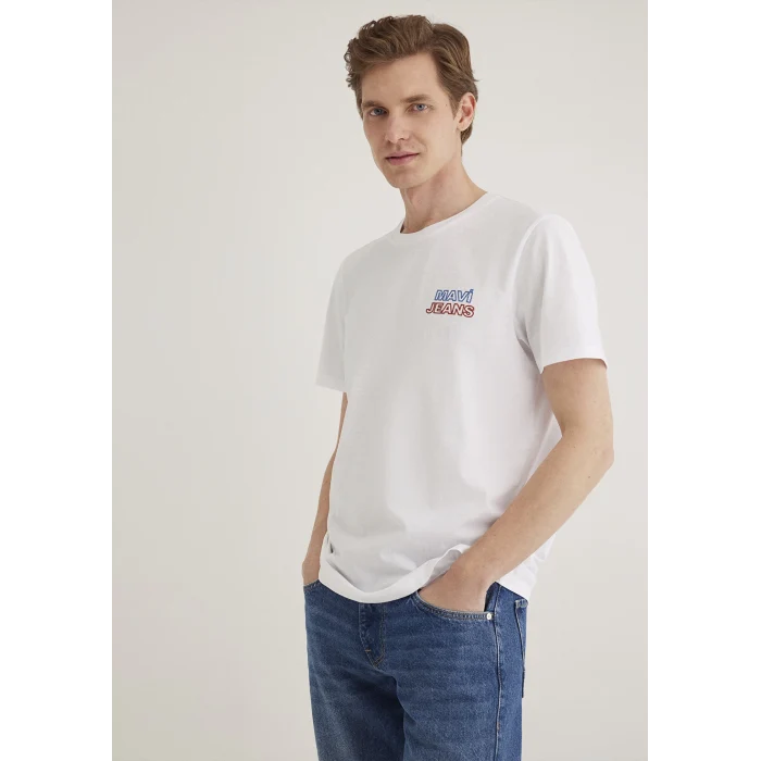 Mavi 066841-620 Mavi Jeans Baskılı Beyaz Tişört