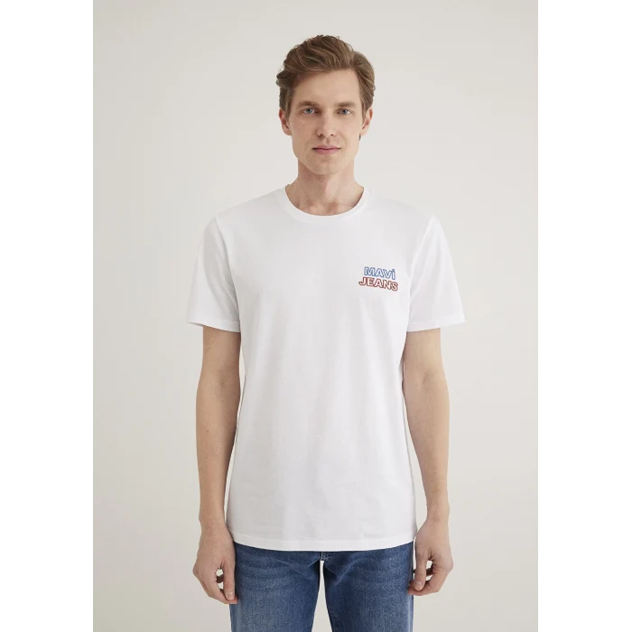 Mavi 066841-620 Mavi Jeans Baskılı Beyaz Tişört