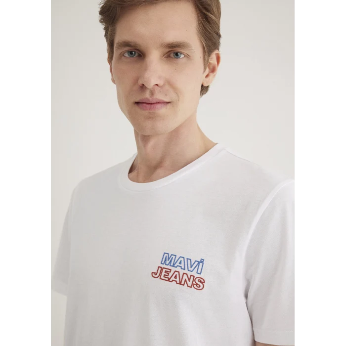 Mavi 066841-620 Mavi Jeans Baskılı Beyaz Tişört