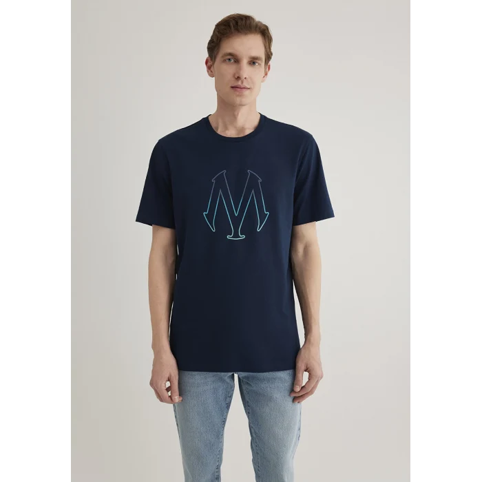 Mavi 0610635-70490 Mavi Logo Baskılı Lacivert Tişört
