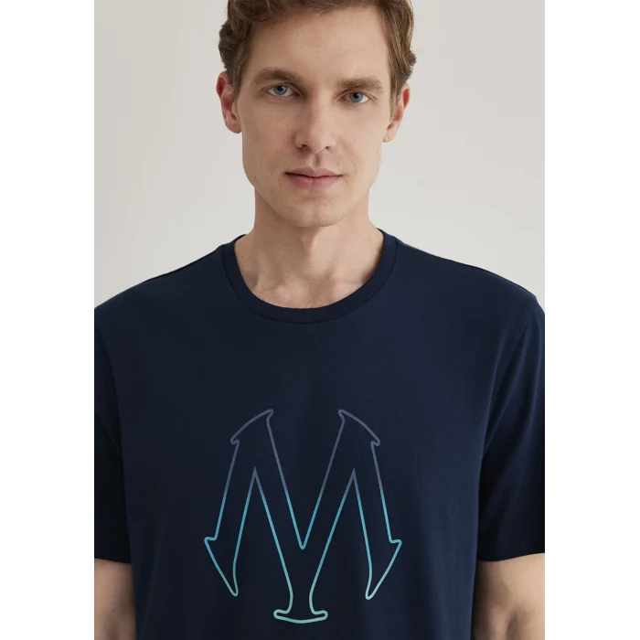 Mavi 0610635-70490 Mavi Logo Baskılı Lacivert Tişört