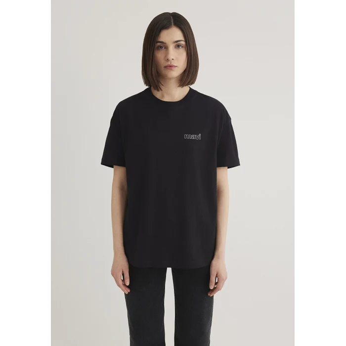 Mavi 1611309-900 Mavi Logo Baskılı Siyah Tişört