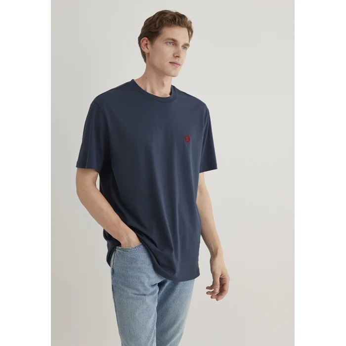 Mavi 067074-33207 Mavi Logo İşlemeli Lacivert Basic Tişört