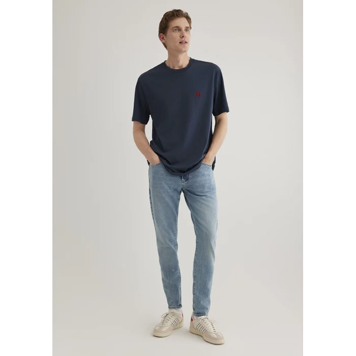 Mavi 067074-33207 Mavi Logo İşlemeli Lacivert Basic Tişört