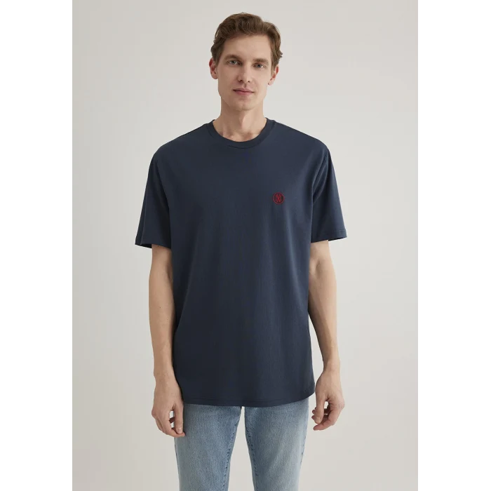 Mavi 067074-33207 Mavi Logo İşlemeli Lacivert Basic Tişört