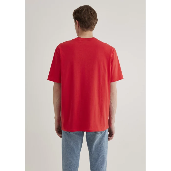 Mavi 067074-70471 Mavi Logo İşlemeli Kırmızı Basic Tişört