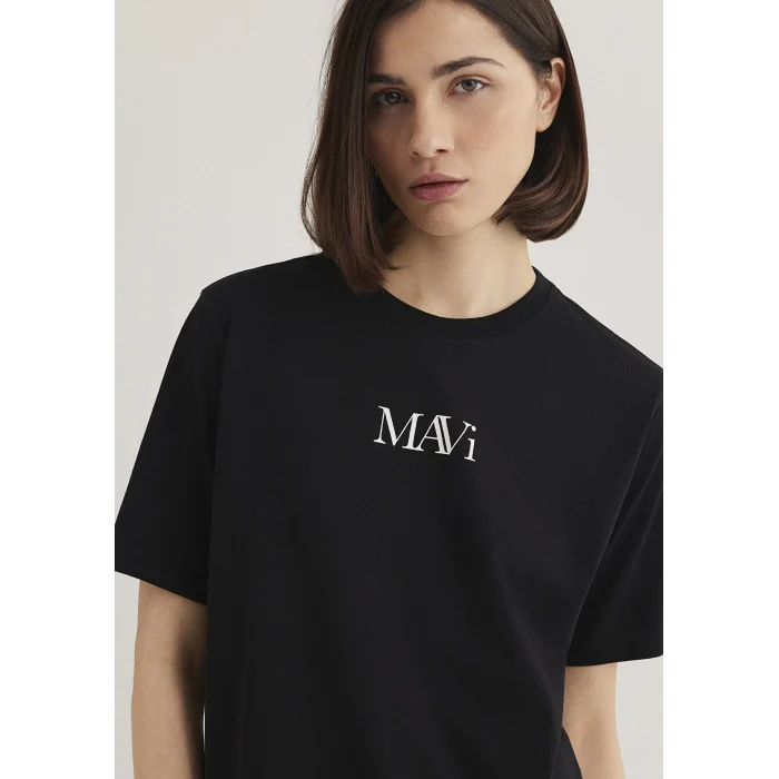 Mavi 1611594-900 Mavi Logo Baskılı Siyah Tişört