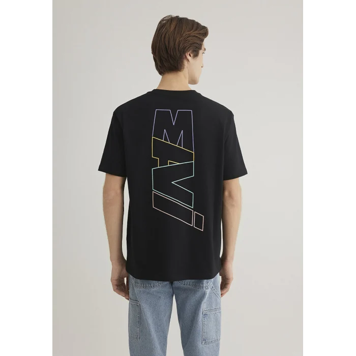 Mavi 0612350-900 Mavi Logo Sırt Baskılı Siyah Tişört