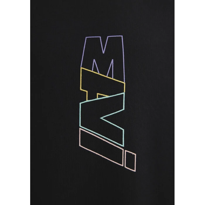 Mavi 0612350-900 Mavi Logo Sırt Baskılı Siyah Tişört