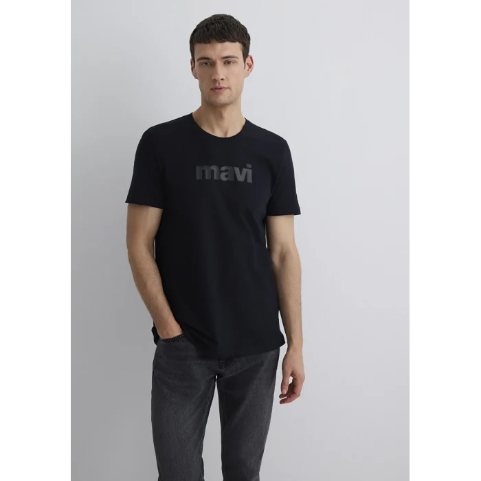 Mavi 065199-900 Mavi Logo Baskılı Siyah Tişört
