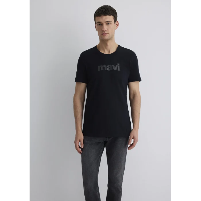 Mavi 065199-900 Mavi Logo Baskılı Siyah Tişört