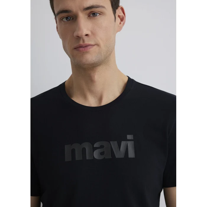 Mavi 065199-900 Mavi Logo Baskılı Siyah Tişört