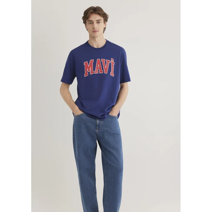 Mavi 0611711-70722 Mavi Logo Baskılı Lacivert Tişört