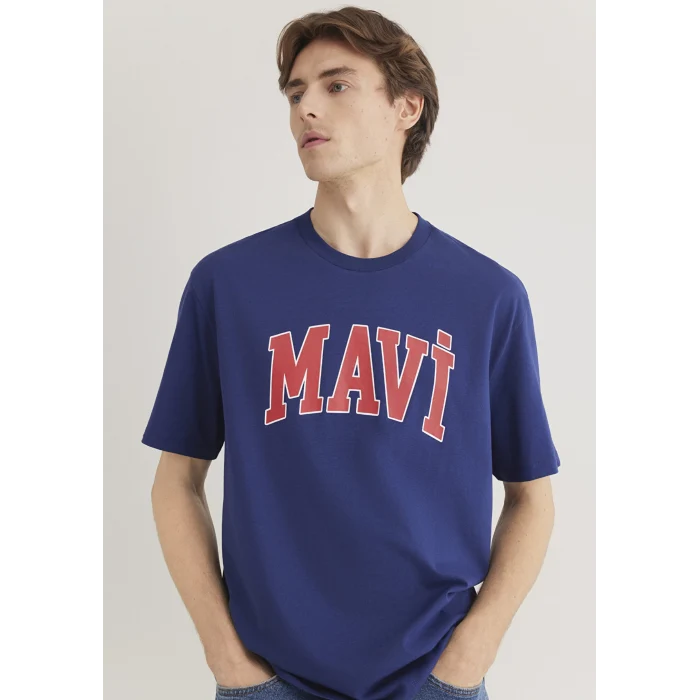 Mavi 0611711-70722 Mavi Logo Baskılı Lacivert Tişört