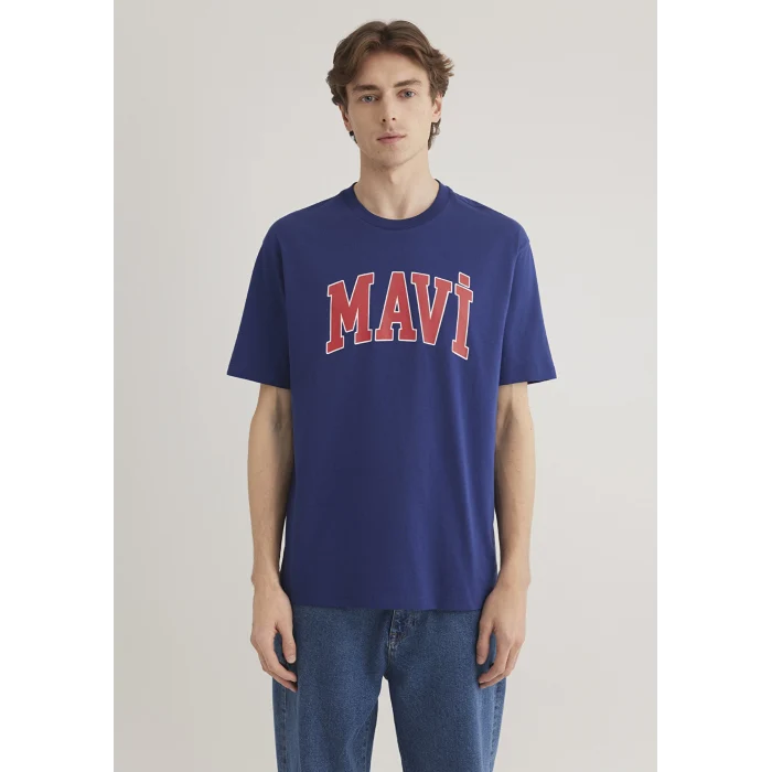 Mavi 0611711-70722 Mavi Logo Baskılı Lacivert Tişört