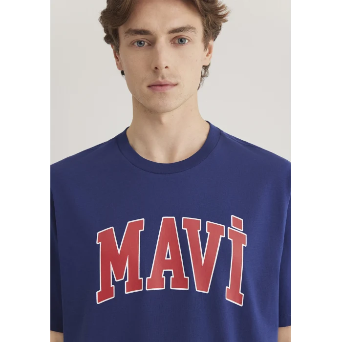 Mavi 0611711-70722 Mavi Logo Baskılı Lacivert Tişört