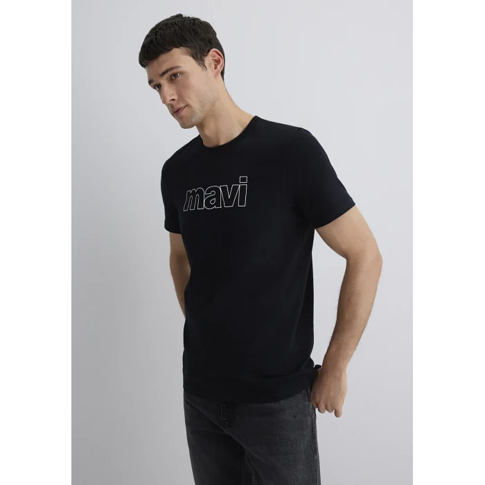 Mavi 065781-900 Mavi Logo Baskılı Siyah Tişört