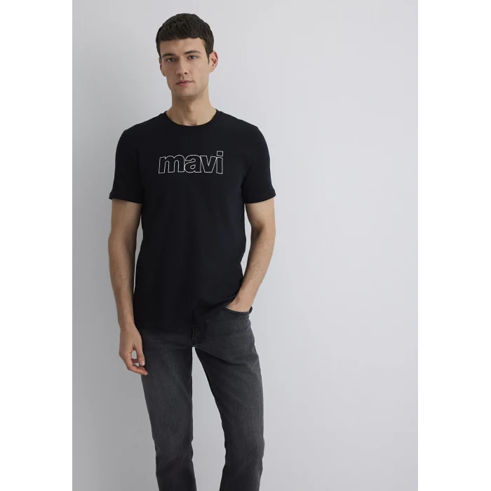 Mavi 065781-900 Mavi Logo Baskılı Siyah Tişört