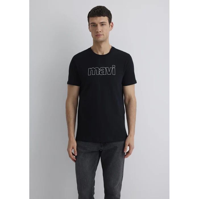 Mavi 065781-900 Mavi Logo Baskılı Siyah Tişört